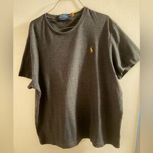 Ralph Lauren Men's Charcoal Tee with Gold Logo